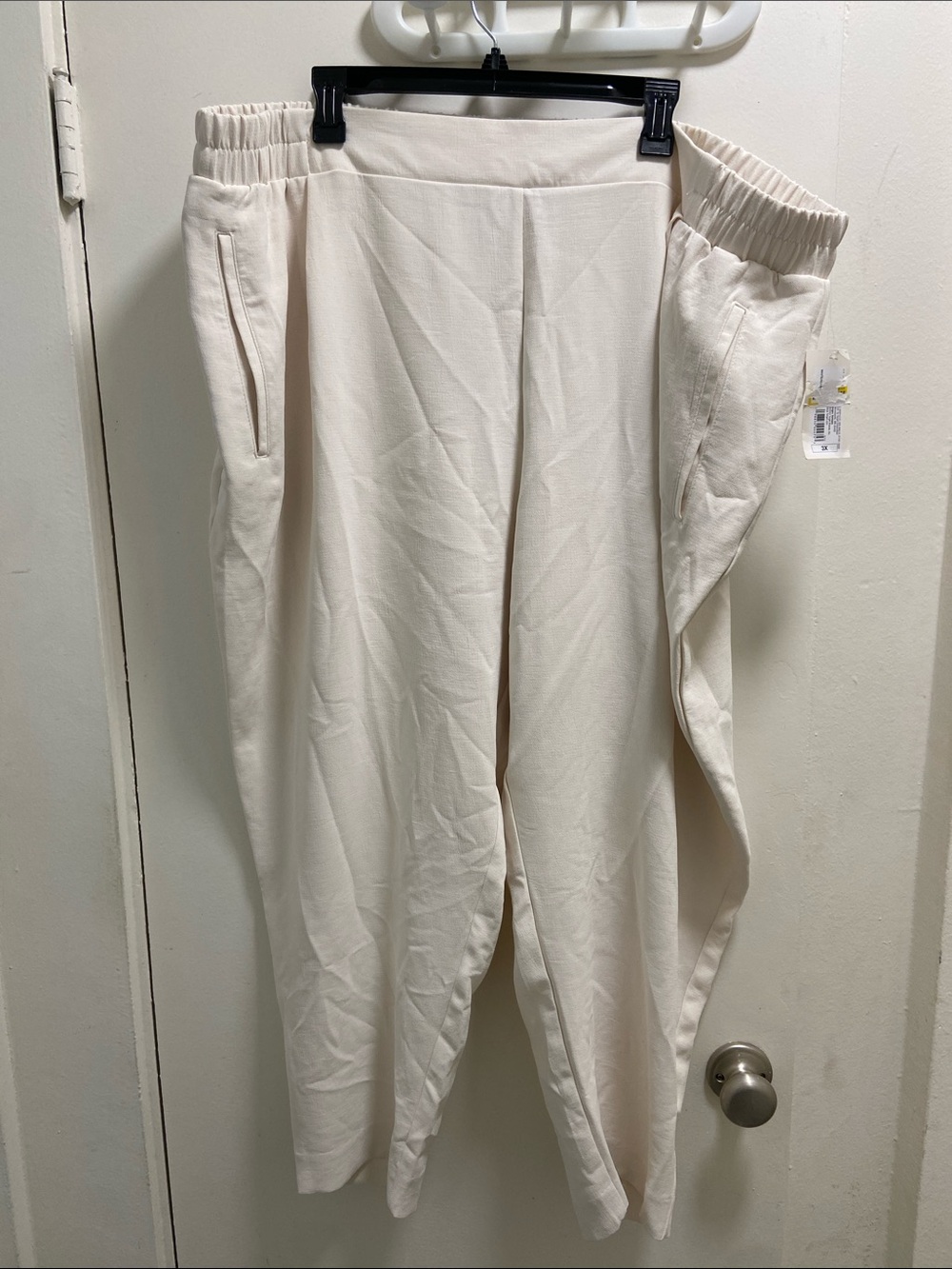a new day Cream Elastic Waist Pull-On Trousers
